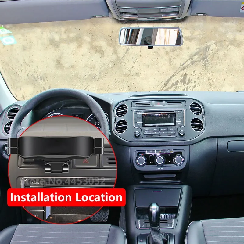 

Mobile Phone Holder With Base For Volkswagen Tiguan 2010-2019 Alloy Gravity Car Cellphone Mount Accessories Special GPS Stand
