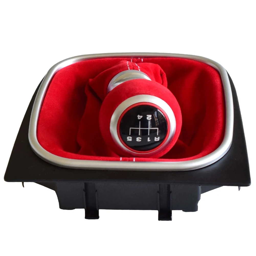 

Manual Gear Shift Knob With Gaiter Boot For Golf 5 6 MK5 Red Suede Leather 2024 Hot Sale Brand New And High Quality