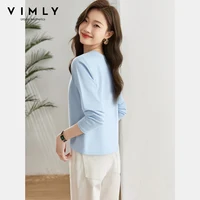VIMLY T-shirts à manches longues pour femme, col rond, automne 2026, décontractés, brodés de fleurs, hauts amples en tricot pour femme A2960 4