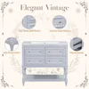 36" Bathroom Vanity with Sink, Farmhouse Bathroom Vanity Storage Cabinet with 4 Drawers and Open Shelf, Solid Wood Frame 4