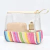 Durable Women's Grass Knitted Handheld Cosmetic Storage Bag Transparent Toilet Products Cosmetic Handheld Storage Bag 1