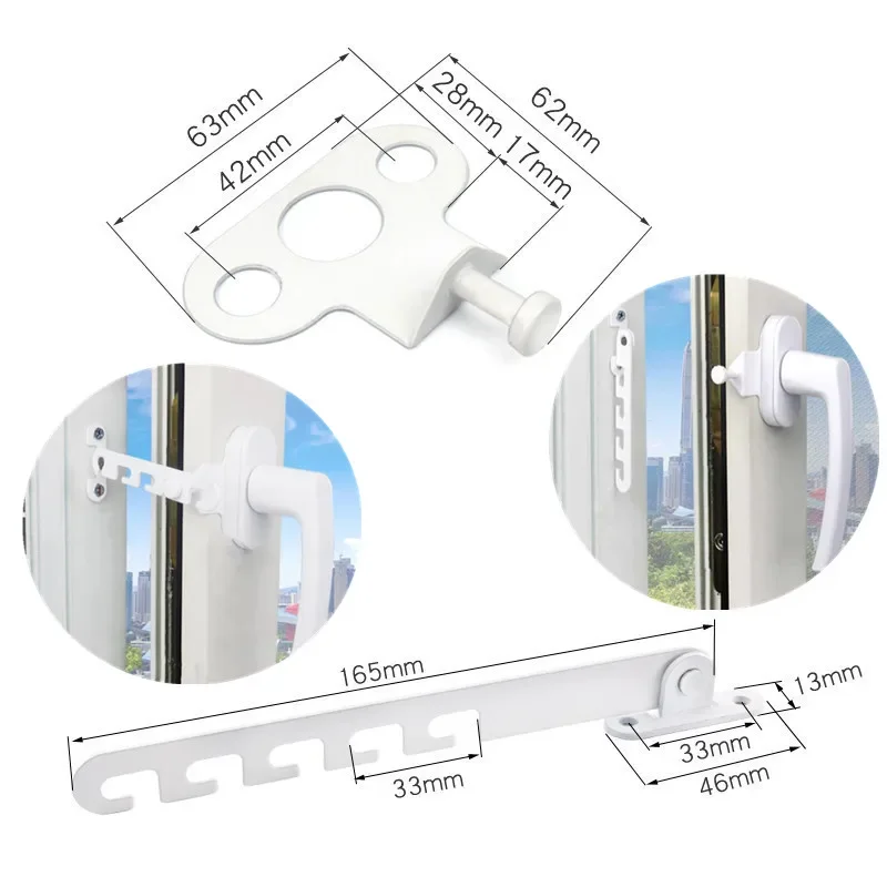 Window Limiter latch position stopper 165mm casement wind brace Child Safety door Sash blocking Lock security protection