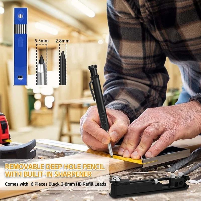 Stylo de traçage professionnel pour mécanicien, support de calcul, marqueur  de travail, porte-crayon de charpentier, outil de dessin - AliExpress