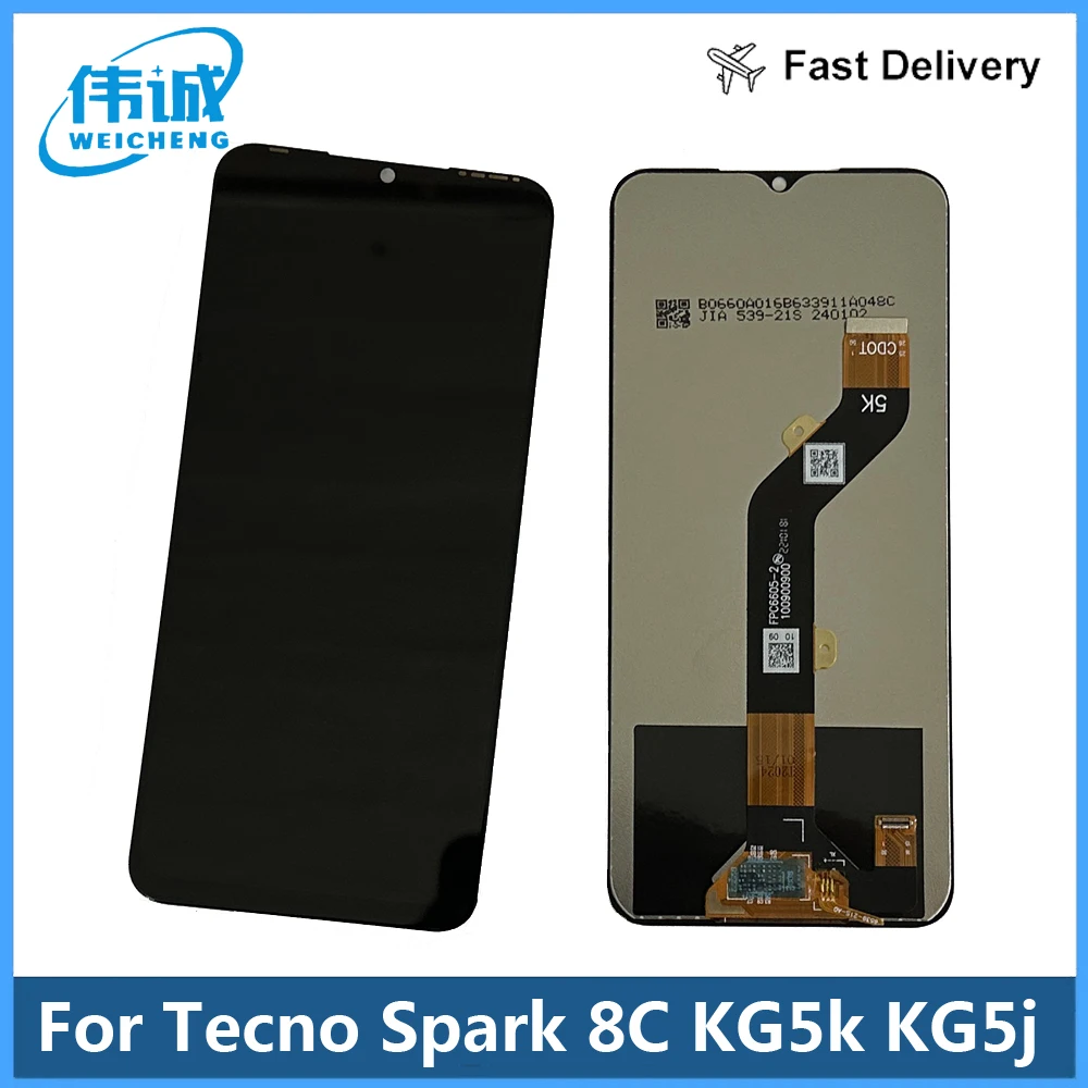 

Original 6.6" For Tecno Spark 8C LCD Display Touch Screen Assembly Digitizer For KG5k KG5j KG5n LCD Replacement Repair Parts