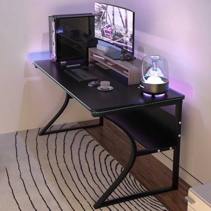 Modern Luxury Computer Desks Executive Bedroom Black Metal Gaming Desk Accessories School Mesa De Computador Theater Furniture