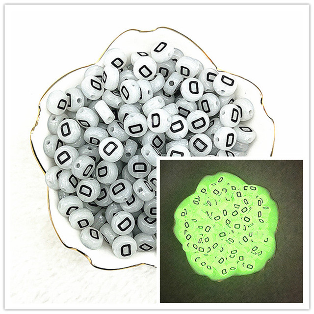 7x4mm A-Z Luminous Beads Letter Beads Acrylic Spaced Beads For Jewelry Making DIY Charms Bracelet