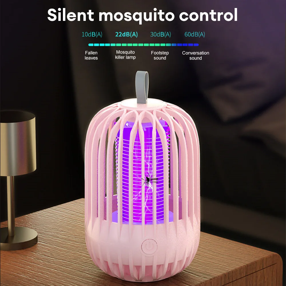 Electric Shock Mosquito Killer Lamp Insect Trap USB Rechargeable Anti Mosquito Cage Pest Control Home Outdoor Fly Trap Repellent