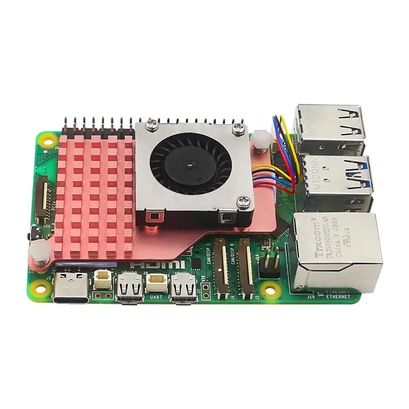 

Raspberry Pi активный кулер, полностью медный радиатор, охлаждающий плавник, регулируемый вентилятор PWN, радиатор для Raspberry Pi 5