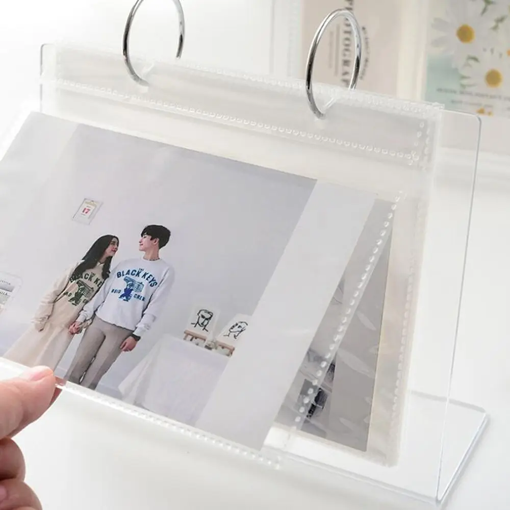 3-6 inch Desktop Photo Album Acrylic Photo Frame Stand Card Frame Sleeve Binder Star Postcard Collect Home Decor photo album postcard holder photo card binder