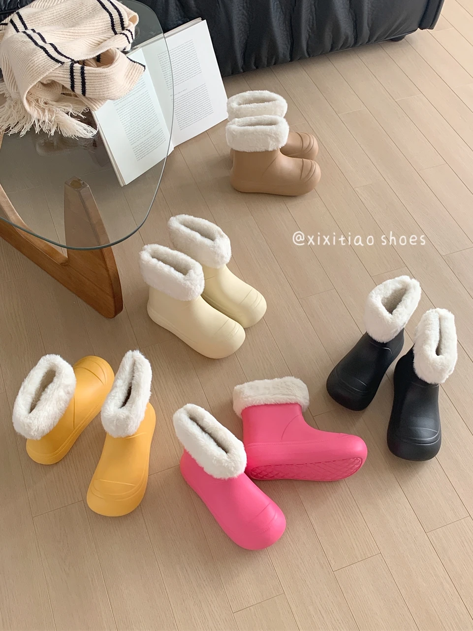 Casual And Versatile Winter Outdoor Snow Boots Women Rain Boots Fashion Plush Boys' Girls' Baby Boots Waterproof Boots