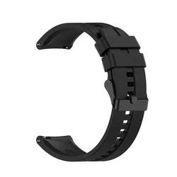 Silicone Quick Release Waterproof Smart Watch Strap - 20mm/22mm - Soft Rubber Wristband - 20mm (Black)