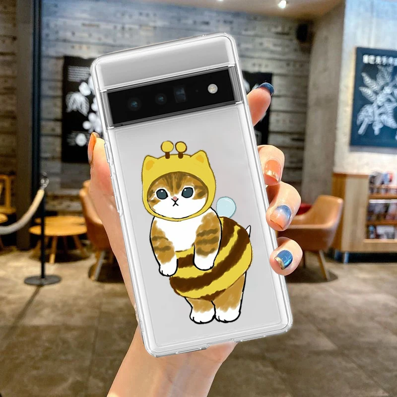 Charming Cat Cartoon Phone Case - Shockproof Clear Silicone TPU Cover