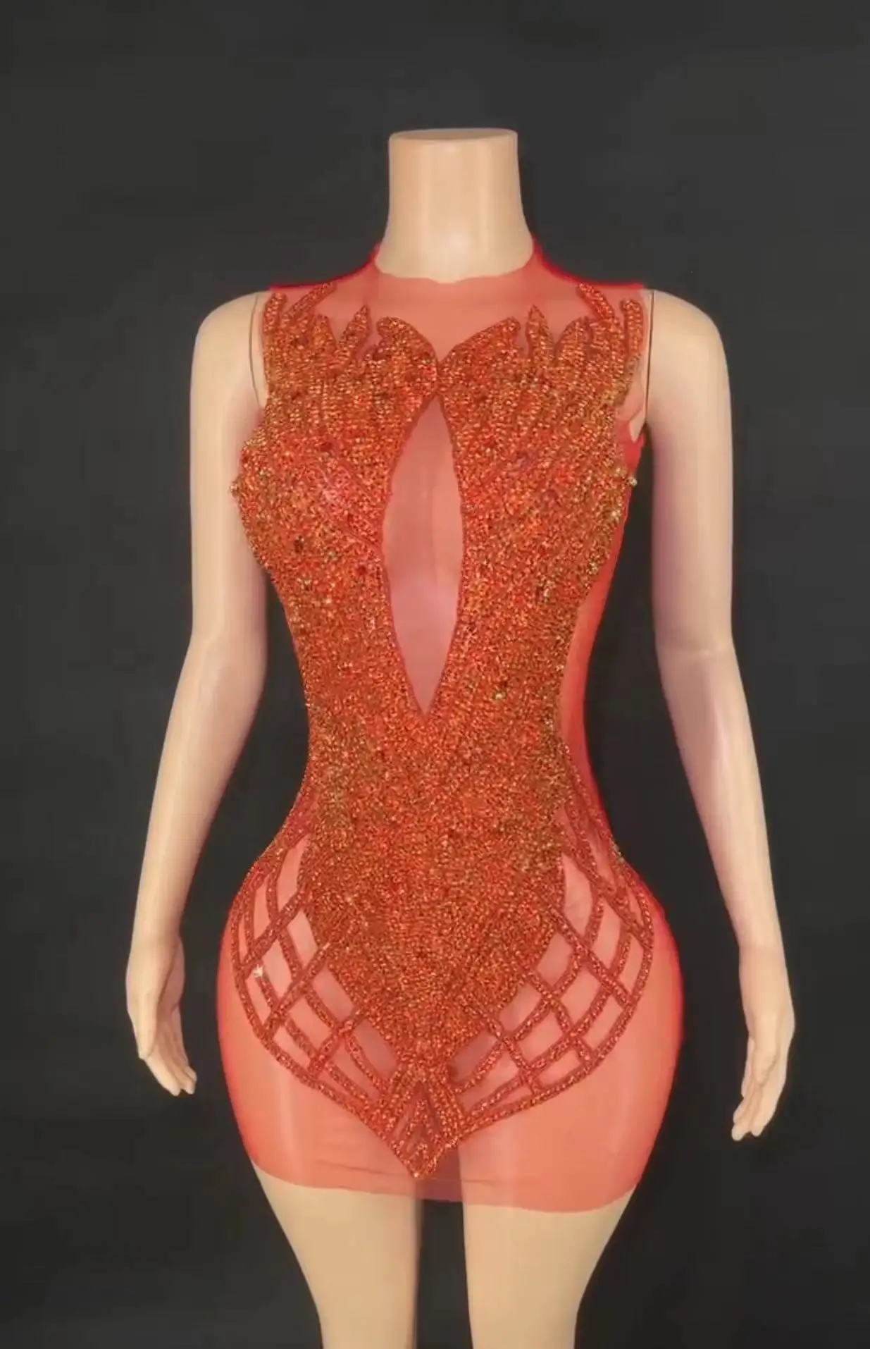 

See Through Sheer Women African Cocktail Dresses Beaded Birthday Party Gowns Short Girl Prom Dresses