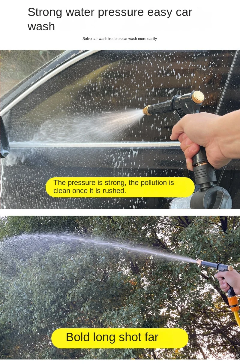 Description Picture 4 of itemPortable High-Pressure Water Gun Cleaning Car Wash Machine Garden Watering Hose Nozzle Sprinkler Foam Thread Quick Connector