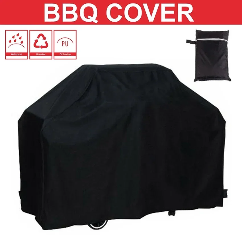 Black Waterproof BBQ Cover BBQ Accessories Grill Cover Anti Dust Rain Gas Charcoal Electric Barbeque Grill 4 Sizes