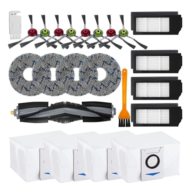 플라스틱 메인 사이드 브러시 필터 걸레 패드 먼지 봉투, Ecovacs Deebot X1 Omni, T10 Omni, X1 터보 진공 청소기용 플라스틱 메인 사이드 브러시 필터 걸레 패드 먼지 봉투, Ecovacs Deebot X1 Omni, T10 Omni, X1 터보 진공 청소기용