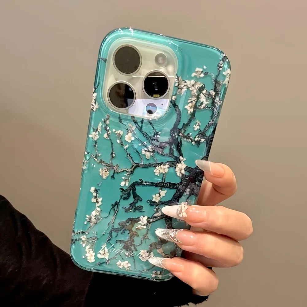 Exquisite White Peach Blossom Tree Shockproof Phone Case
