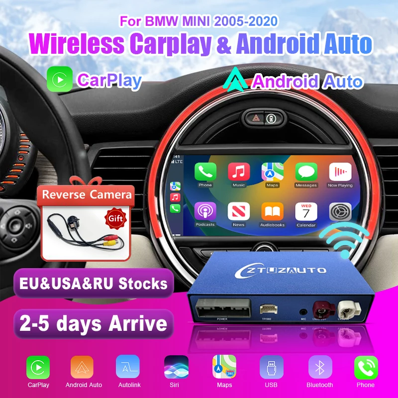 

Wireless CarPlay Android Auto for Mini R55 R56 R57 R58 R59 R60 R61 F54 F55 Clubman Countryman Hardtop-Cooper John Cooper Works