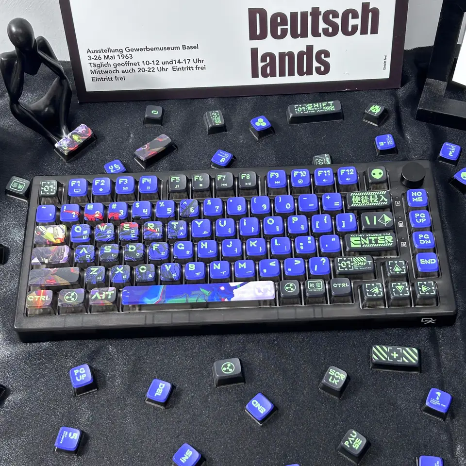 エヴァキーキャップ,韓国語,昇華型,pbt,半透明のプディング,漫画の