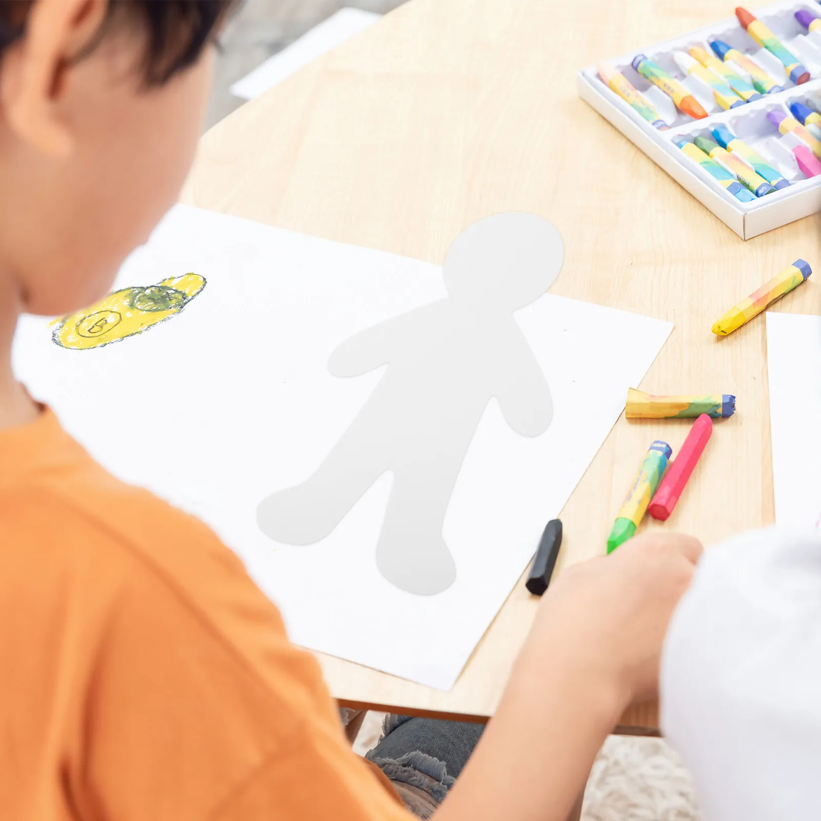 40Pcs 낙서 그림 재료 흰색 빈 사람들 종이 컷아웃 소년 소녀 공예 모양 교실 DIY 축제 파티 용품