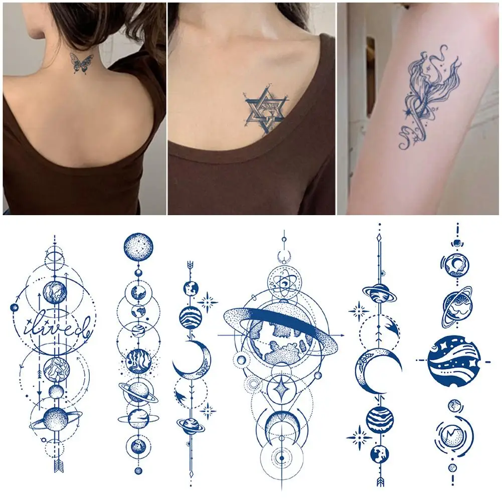 

Tattoo Stickers Waterproof Black Sexy Product Fake Tatoo Art Body Face Ears Modern Tattoo For Women Men Sticker R7H3