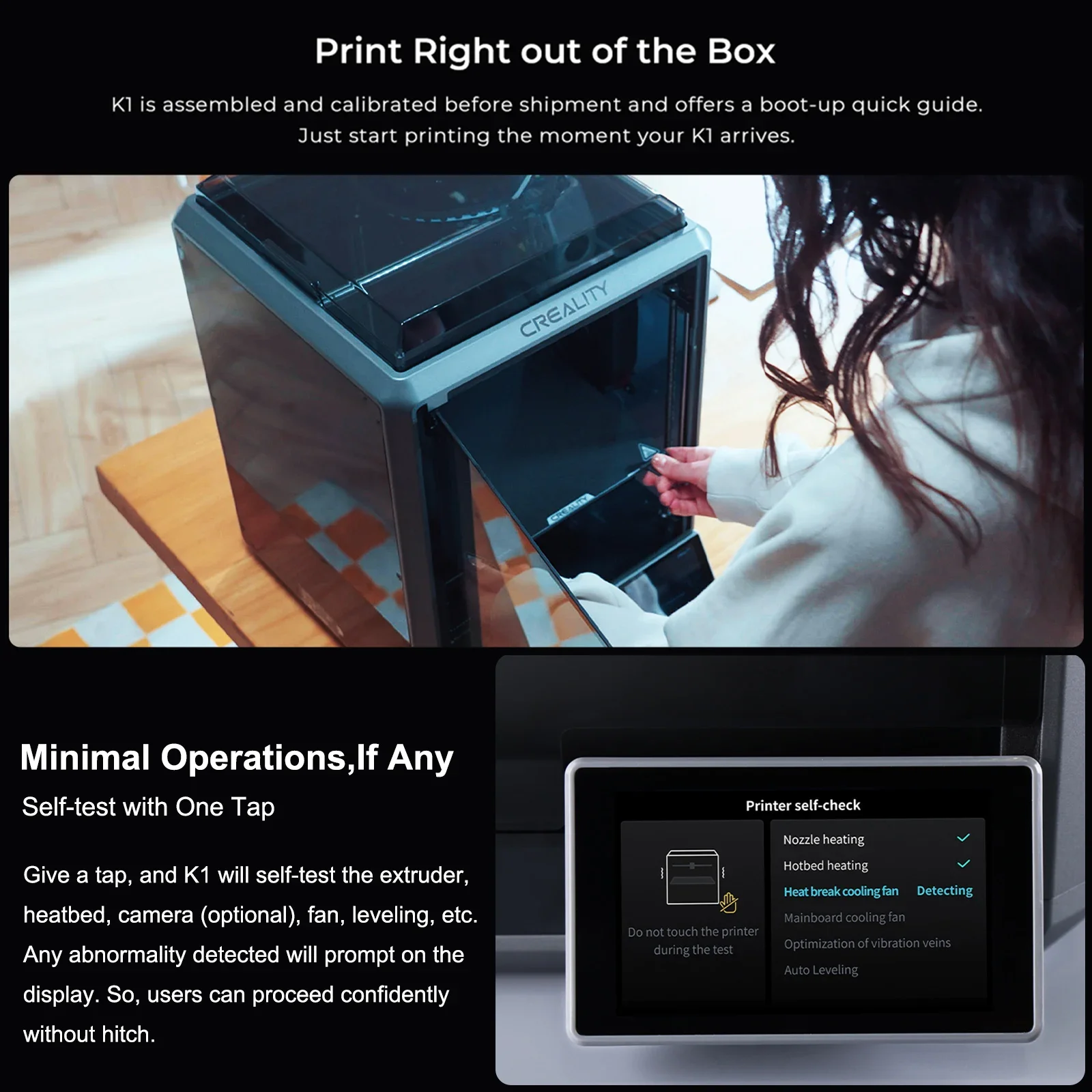 Drukarki 3D Creality K1 Max Szybka, dwubiegowa wytłaczarka z napędem bezpośrednim 600 mm/s z 4,3-calowym kolorowym ekranem dotykowym Bezpośrednie drukowanie 4 Drukarki 3D Creality K1 Max Szybka, dwubiegowa wytłaczarka z napędem bezpośrednim 600 mm/s z 4,3-calowym kolorowym ekranem dotykowym Bezpośrednie drukowanie - Image 4