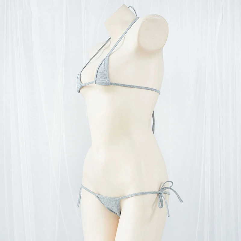 Strappy Halterneck Bikini Set Women with Hooded Long Sleeve Sweater Jacket Three Point Swimsuit Underwear