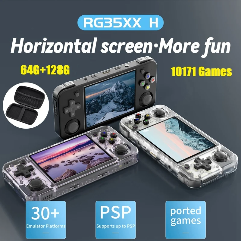 

RG35XX H Retro Game Console 64G+128G with Bag H700 Video Player Support Wireless/Wired Controller 5G WIFI HD TV Output A