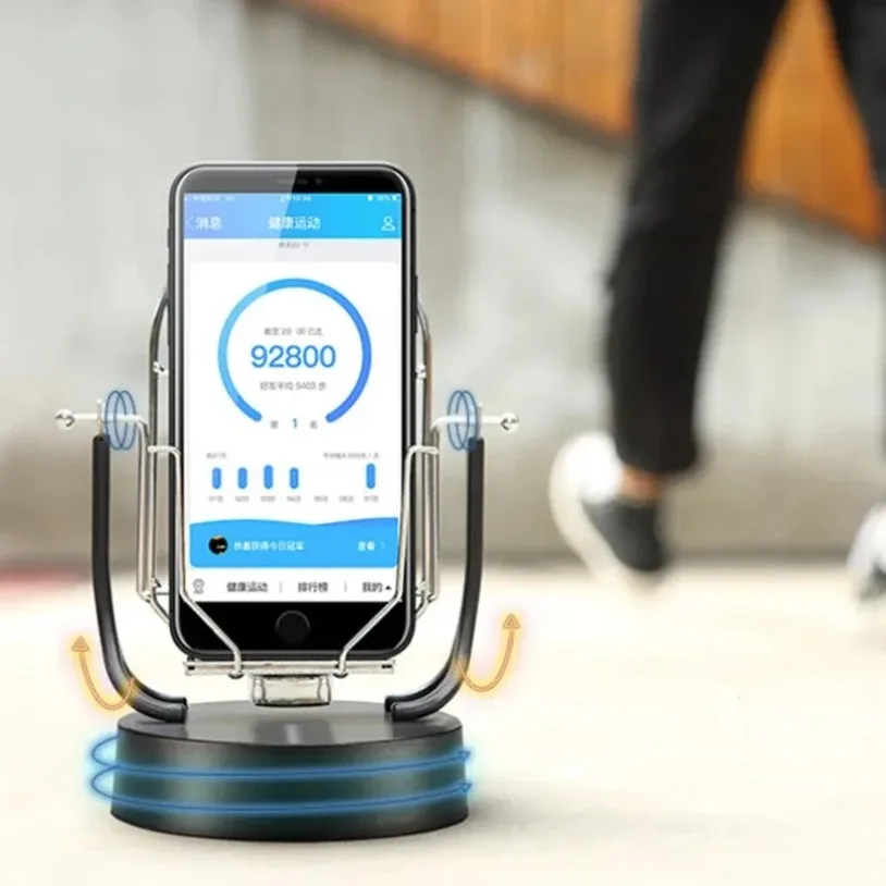 Double Desk Walking Swing Shaker Mobile Phone Stand Holder Pedometer For Phone Wiggler Counter For iPhone Samsung Xiaomi
