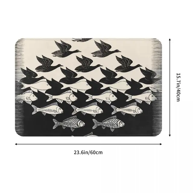 Bath Mat Sky And Water I Maurits Cornelis Escher Deartmat Nappali Szőnyeg Erkély Otthoni Dekoráció - Image 3
