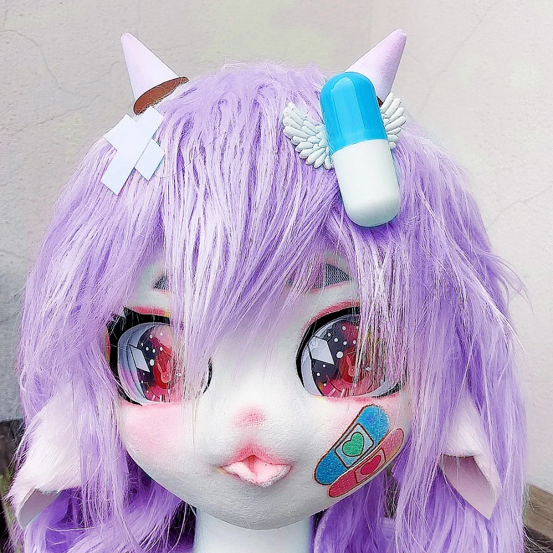 Cosplay Costumes Premade Fursuits Head Sheep Kigurumi Headsets Fluffy Menhera Yami Kawaii Loli Party