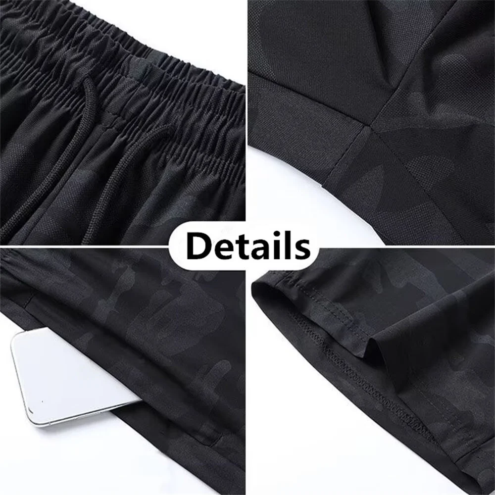 Men Half Pants Running Shorts Summer Thin Quarter Pants Loose Quick Drying Pants Male Casual Sport Gym Mesh Breathable Shorts 5