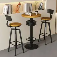 Restaurant Kitchen Bar Tables Side Eat Standing Party Vintage Dining Table Wooden Round Muebles De Cocina Furniture Zt50bt New 3