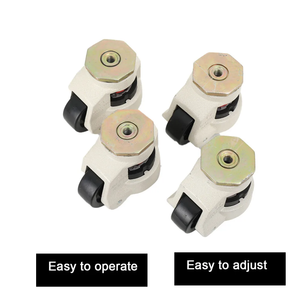 4pcs/Set Swivel Workbench Heavy Duty Machine Levelling Castors Wheels Total Load Capacity 1000kg
