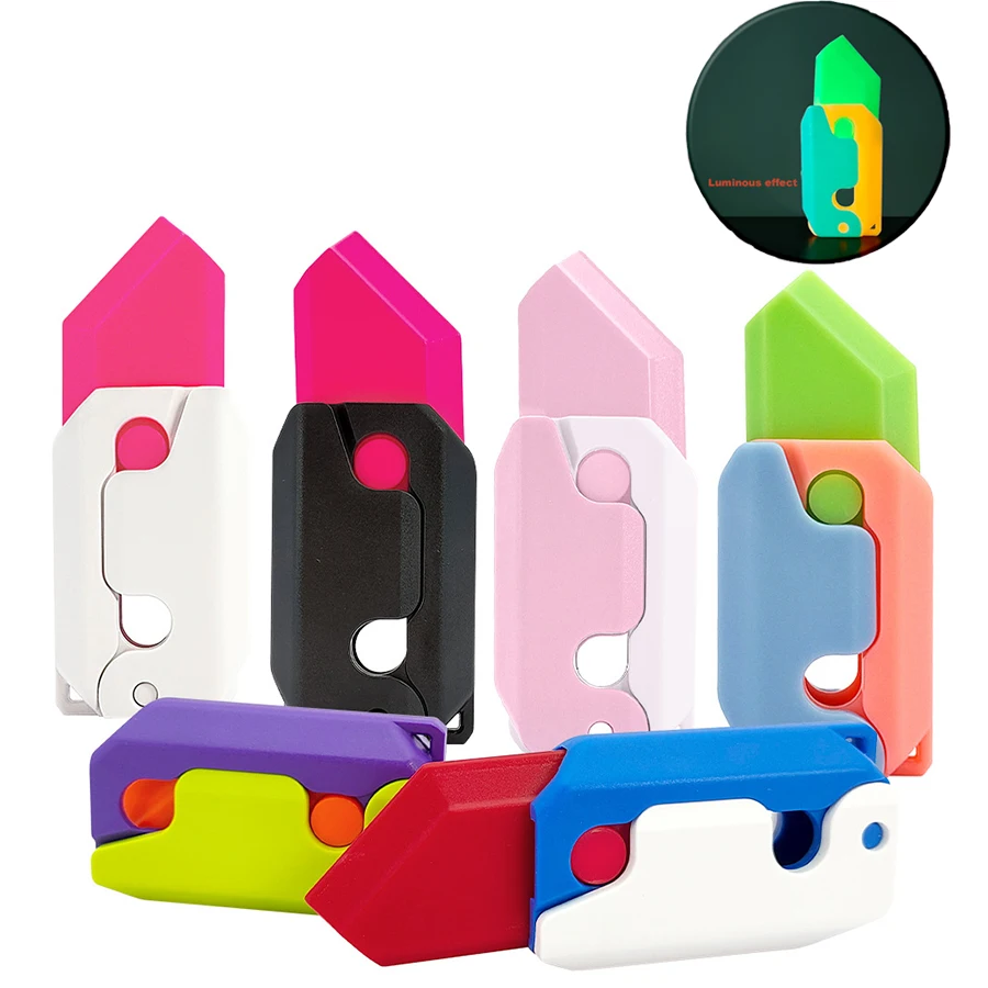 

3D Carrot Gravity Knife Fidget Toys Children Decompression Push Card Small Toy 3D Printing Plastic Carrot Knife Dropshipping