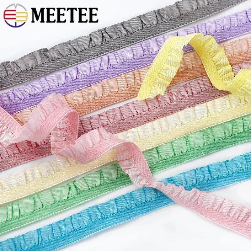 Stretch Lace Trim Ribbon - Ruffled Elastic Band for Sewing and DIY Accessories