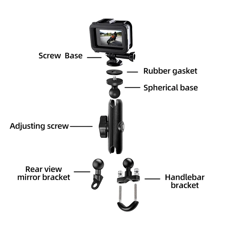 Bicycle Handlebar Mount Motorcycle Holder For Gopro Hero 13 12 11 10 9 8 SJCAM SJ4000 AKASO X5 insta360 DJI Osmo Action Camera