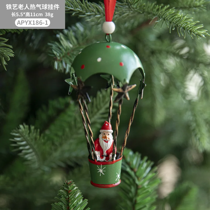 Creative Design Christmas Hot Air Balloon Parachute Pendant Creative Christmas Decorations Christmas Tree Pendant Festival Goods