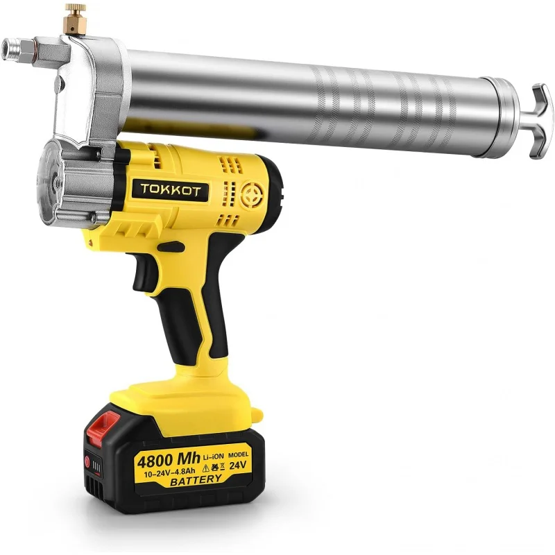 

Электрический смазочный пистолет TOKKOT, профессиональные беспроводные смазочные пистолеты высокого давления 21 в, 4,0 PSI (батарея Ач 2-pk)