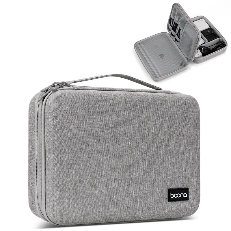 Hard Case Digital Storage Bag Travel Power Bank Data Cable Organizer Bag Mobile Phone Charger Protective Case Large Capacity