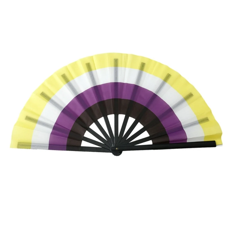 Vibrant Rainbow Folding Fan - Colorful Pride Accessory