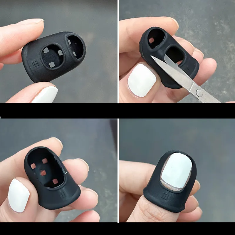 5PC Nail Sunscreen Black Hand Finger Protect Cover Light Therapy Lamp Nail Enhancement Tool Black Elastic UV Resistant Nail Case 4