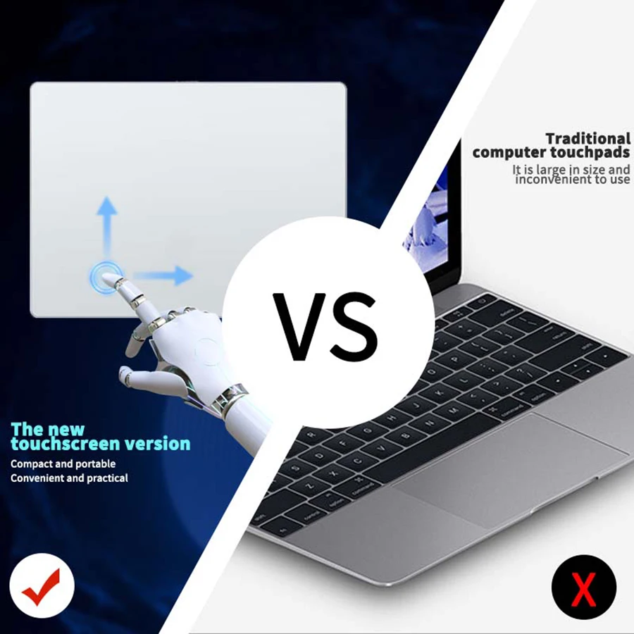 Wired Touchpad Trackpad Wired MagicTouchpad for Computer Laptop Windows Ergonomic Glass Surface Trackpad Mouse
