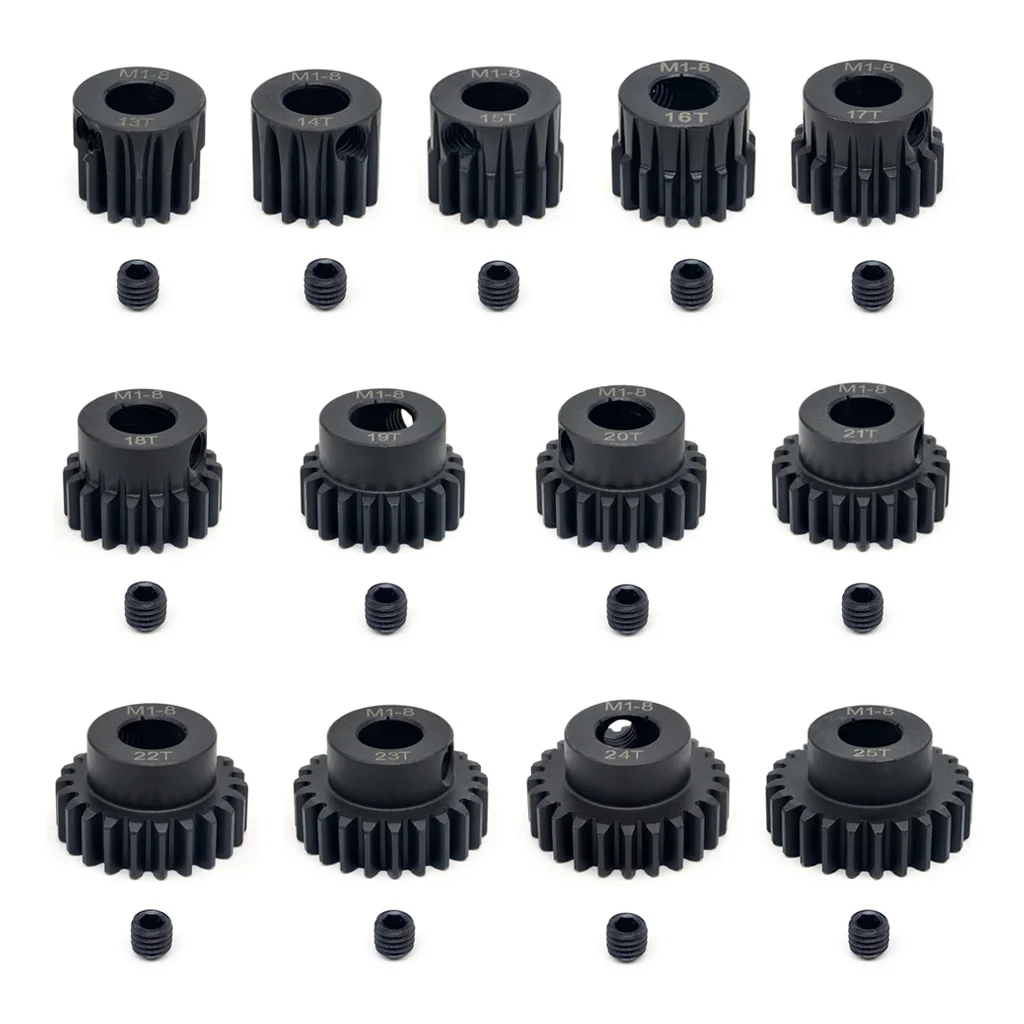 Precision-Cut 8mm Motor Gear, 13T-49T Pinion for High-Performance RC Cars