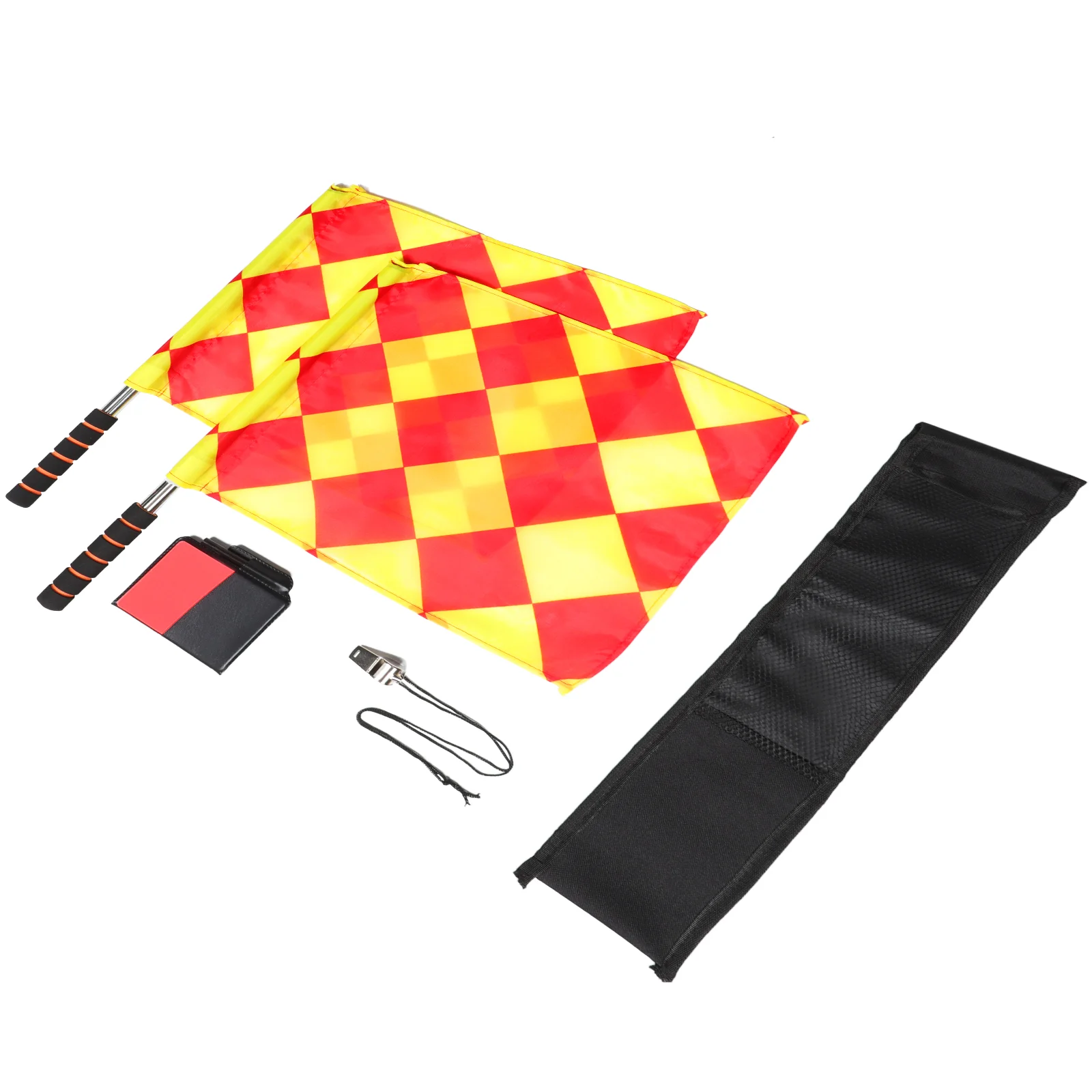 1 Set Football Flags Red Yellow Cards with Pencil Soccer Referee Flag Set Referee Whistles for Sports