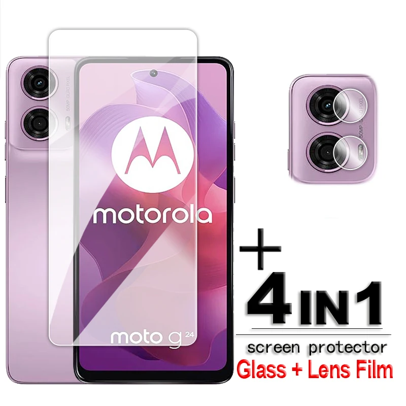 Per Motorola Moto G24 Glass Full Glue Pellicola Salvaschermo Trasparente Per Moto G84 G54 G34 G24 G14 G04 Vetro Temperato Per Moto G24 Film