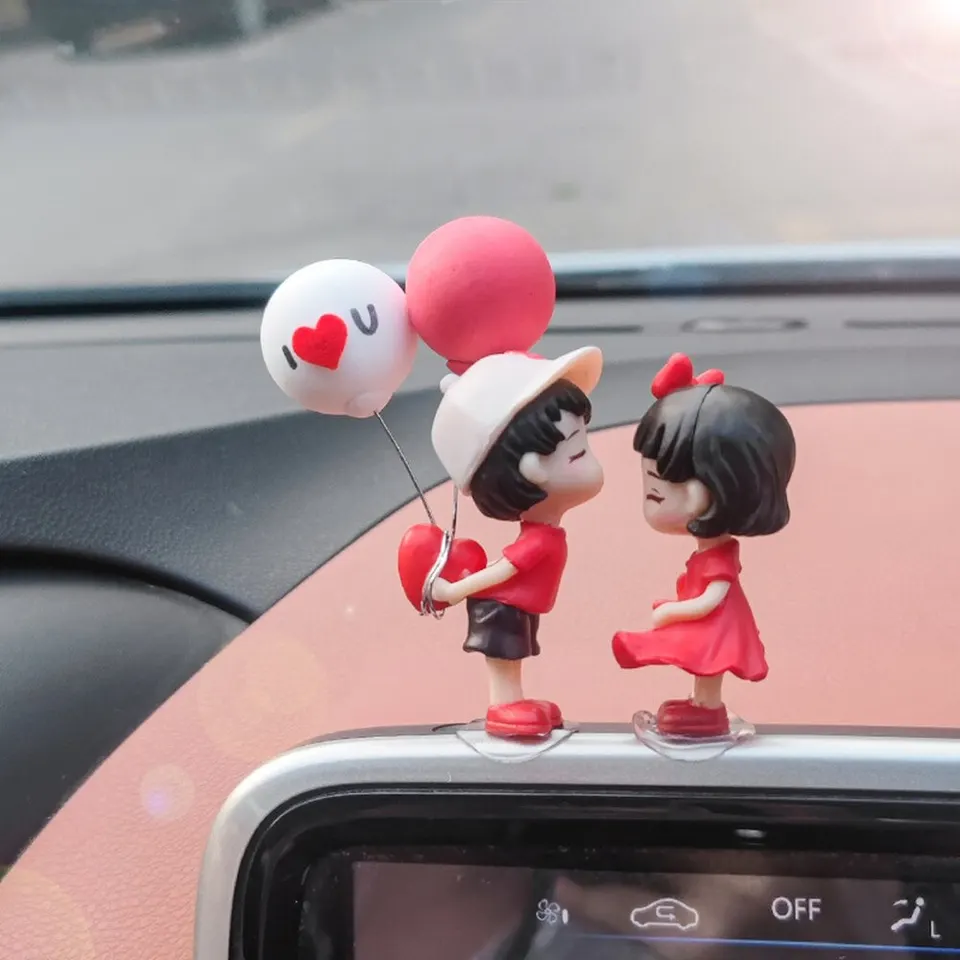 Personalized Acrylic Car Hanger Cute Cartoon Couple Gift By