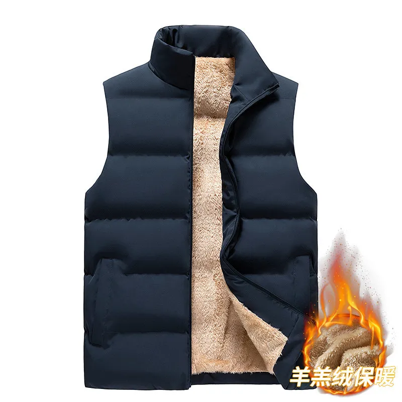 

Autumn Winter Men Vest Jacket Oversizd 6XL Warm Sleeveless Men Jackets Male Casual Waistcoat Solid Velvet Men Vest Clothes