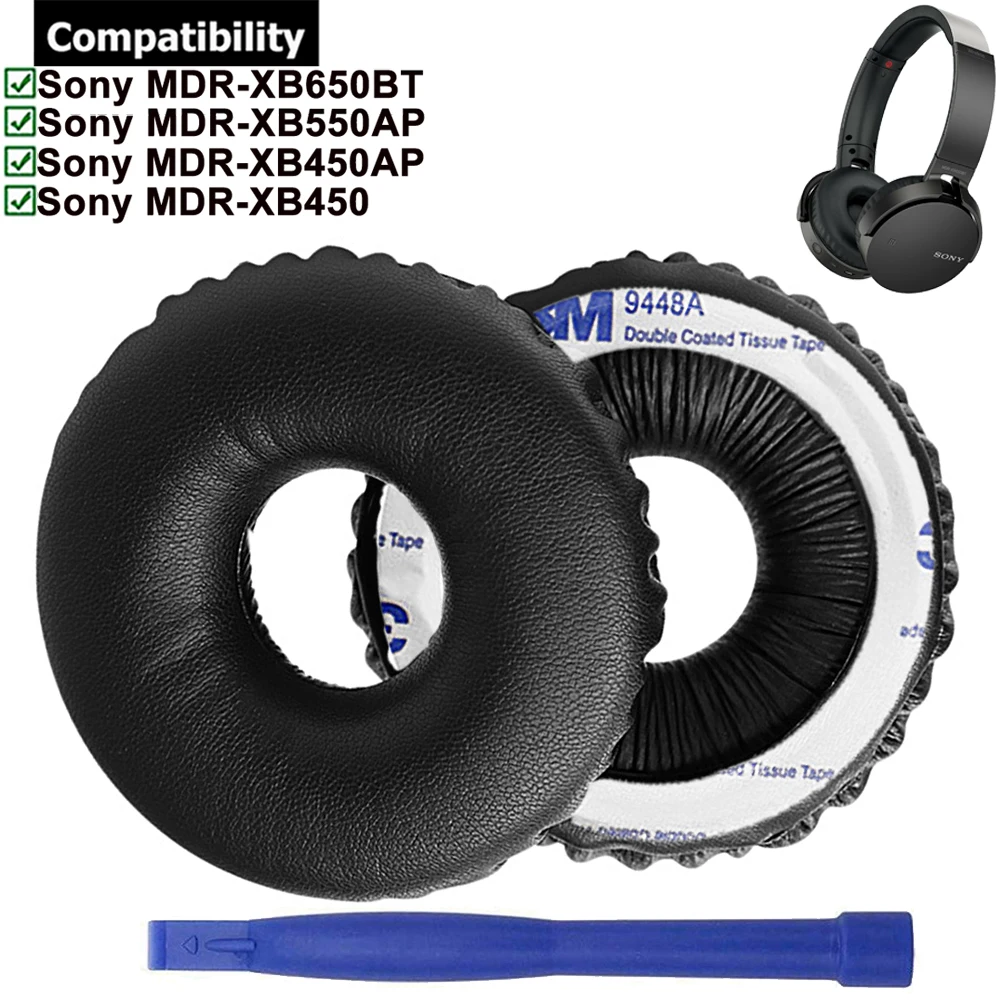 kwmobile 2X Almohadillas para Auriculares Compatible con Sony MDR-XB450AP XB650 XB550 Almohadilla de Cuero sintético para Cascos 