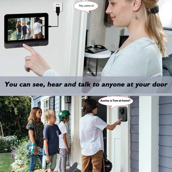 WiFi wireless smart video doorbell, Two-way outdoor 1080P HD camera, Wireless intercom voice, Smart home waterproof doorbell 2